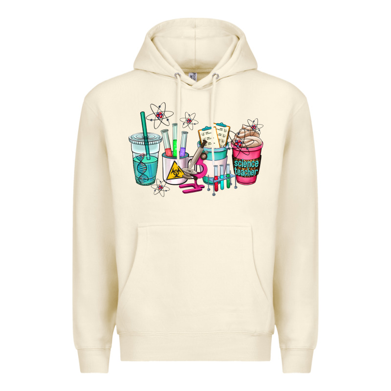 Science Teacher Coffee Cups Premium Hoodie by AdoDesignShop | Teevron