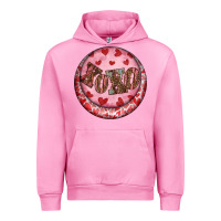 Fuchsia Pink Western valentine's day xoxo round earrings Urban Hoodie - RanaPortraitStore