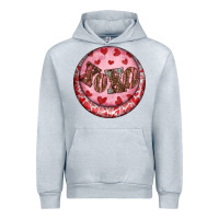 Heather Grey Western valentine's day xoxo round earrings Urban Hoodie - RanaPortraitStore