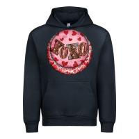 Navy Western valentine's day xoxo round earrings Urban Hoodie - RanaPortraitStore