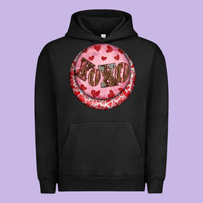 Urban Hoodie Western valentine's day xoxo round earrings