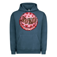Pigment Midnight Navy Western valentine's day xoxo round earrings Urban Hoodie - RanaPortraitStore