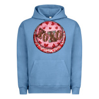 Pigment Pebble Blue Western valentine's day xoxo round earrings Urban Hoodie - RanaPortraitStore