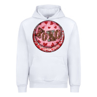 White Western valentine's day xoxo round earrings Urban Hoodie - RanaPortraitStore