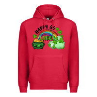 Cardinal Happy Go Lucky Rainbow Shamrocks And Pot Of Gold Premium Hoodie - RanaPortraitStore