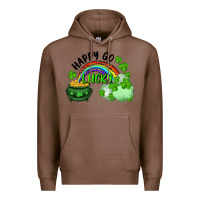 Chestnut Happy Go Lucky Rainbow Shamrocks And Pot Of Gold Premium Hoodie - RanaPortraitStore