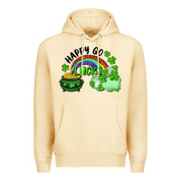 Pina Colada Happy Go Lucky Rainbow Shamrocks And Pot Of Gold Premium Hoodie - RanaPortraitStore