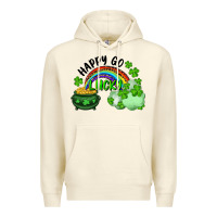 Sandshell Happy Go Lucky Rainbow Shamrocks And Pot Of Gold Premium Hoodie - RanaPortraitStore