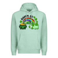 Seafoam Happy Go Lucky Rainbow Shamrocks And Pot Of Gold Premium Hoodie - RanaPortraitStore