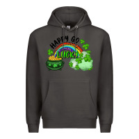 Smoke Happy Go Lucky Rainbow Shamrocks And Pot Of Gold Premium Hoodie - RanaPortraitStore