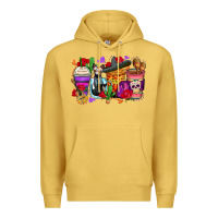 Antique Gold day of the dead coffee cups Premium Hoodie - Zillion Design Studio