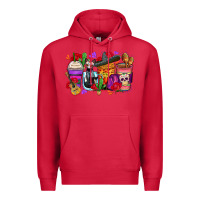 Cardinal day of the dead coffee cups Premium Hoodie - Zillion Design Studio