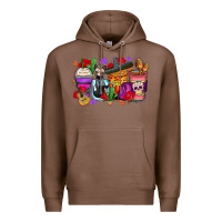 Chestnut day of the dead coffee cups Premium Hoodie - Zillion Design Studio
