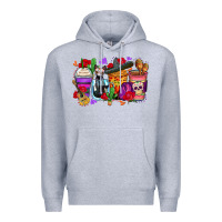 Heather Grey day of the dead coffee cups Premium Hoodie - Zillion Design Studio