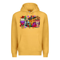 Mustard day of the dead coffee cups Premium Hoodie - Zillion Design Studio