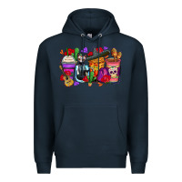 Navy day of the dead coffee cups Premium Hoodie - Zillion Design Studio