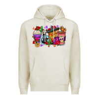 Oatmeal Heather day of the dead coffee cups Premium Hoodie - Zillion Design Studio