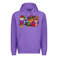 Purple day of the dead coffee cups Premium Hoodie - Zillion Design Studio