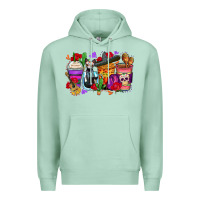 Seafoam day of the dead coffee cups Premium Hoodie - Zillion Design Studio