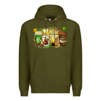 Army Green beer coffee cups Premium Hoodie - Zillion Design Studio