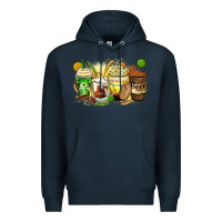 Navy beer coffee cups Premium Hoodie - Zillion Design Studio