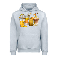 Heather Grey coffee cups bumble bee Urban Hoodie - texasbilliewilder