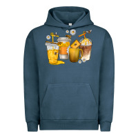 Pigment Midnight Navy coffee cups bumble bee Urban Hoodie - texasbilliewilder