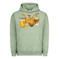 Pigment Oil Green coffee cups bumble bee Urban Hoodie - texasbilliewilder