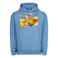 Pigment Pebble Blue coffee cups bumble bee Urban Hoodie - texasbilliewilder