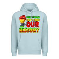 Blue Mist one month cant hold our history juneteenth Premium Hoodie - texasbilliewilder