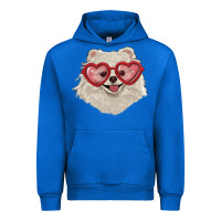 Cobalt white pomeranian with love glasses Urban Hoodie - RanaPortraitStore