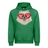Emerald white pomeranian with love glasses Urban Hoodie - RanaPortraitStore