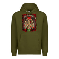 Army Green Happy Horrordays Premium Hoodie - RanaPortraitStore