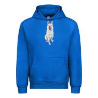 Cobalt Hand Drawing White Shepherd Urban Hoodie - RanaPortraitStore