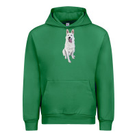 Emerald Hand Drawing White Shepherd Urban Hoodie - RanaPortraitStore