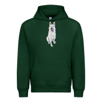 Forest Green Hand Drawing White Shepherd Urban Hoodie - RanaPortraitStore