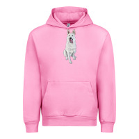 Fuchsia Pink Hand Drawing White Shepherd Urban Hoodie - RanaPortraitStore