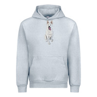 Heather Grey Hand Drawing White Shepherd Urban Hoodie - RanaPortraitStore
