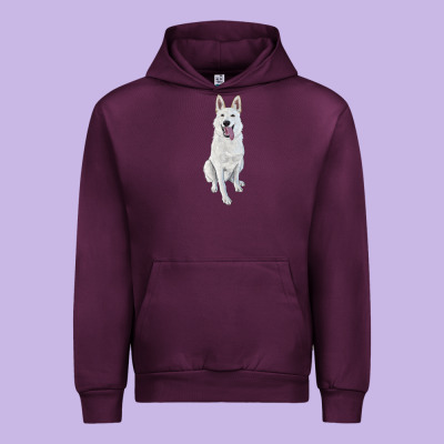 Urban Hoodie Hand Drawing White Shepherd
