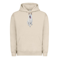 Pigment French Oak Hand Drawing White Shepherd Urban Hoodie - RanaPortraitStore
