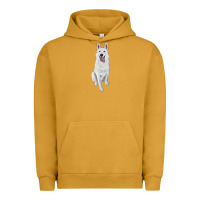 Pigment Peanut Butter Hand Drawing White Shepherd Urban Hoodie - RanaPortraitStore