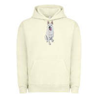 Pigment Pistachio Hand Drawing White Shepherd Urban Hoodie - RanaPortraitStore