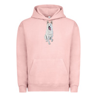Pigment Salmon Hand Drawing White Shepherd Urban Hoodie - RanaPortraitStore