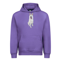 Tulip Hand Drawing White Shepherd Urban Hoodie - RanaPortraitStore