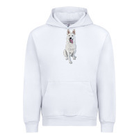 White Hand Drawing White Shepherd Urban Hoodie - RanaPortraitStore