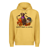 Antique Gold Happy howl o ween Premium Hoodie - RanaPortraitStore
