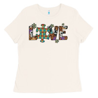 Bone love autism awareness leopard cowhide Ladies Tee - Artiststas
