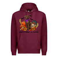 Burgundy Happy howl o ween Premium Hoodie - RanaPortraitStore