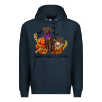 Navy Happy howl o ween Premium Hoodie - RanaPortraitStore