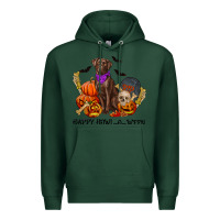 Sports Green Happy howl o ween Premium Hoodie - RanaPortraitStore